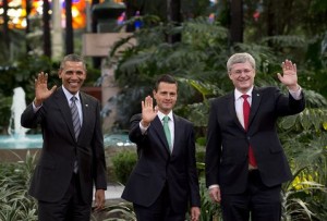 La Cumbre de Líderes de América del Norte, en la que participan los presidentes de México y Estados Unidos y el primer ministro de Canadá, se realiza en Toluca, Estado de México.